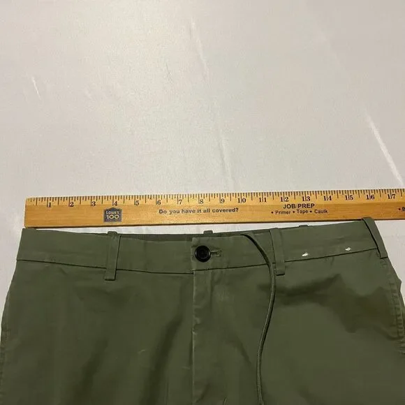 Uniqlo Smart Ankle Pants M (32x28) Green 2-Way Stretch Elastic Waist Drawstring - Picture 6 of 12